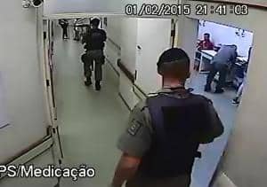Imagens das câmeras de vigilância do Hospital Centenário