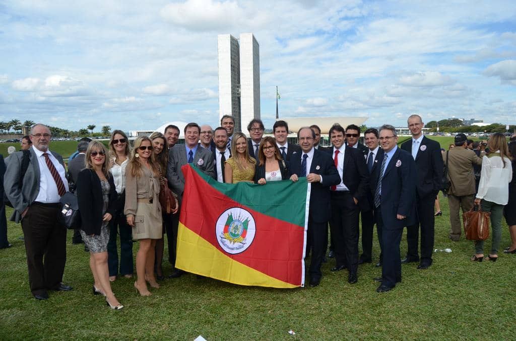 Comitiva gaúcha na mobilização em Brasília