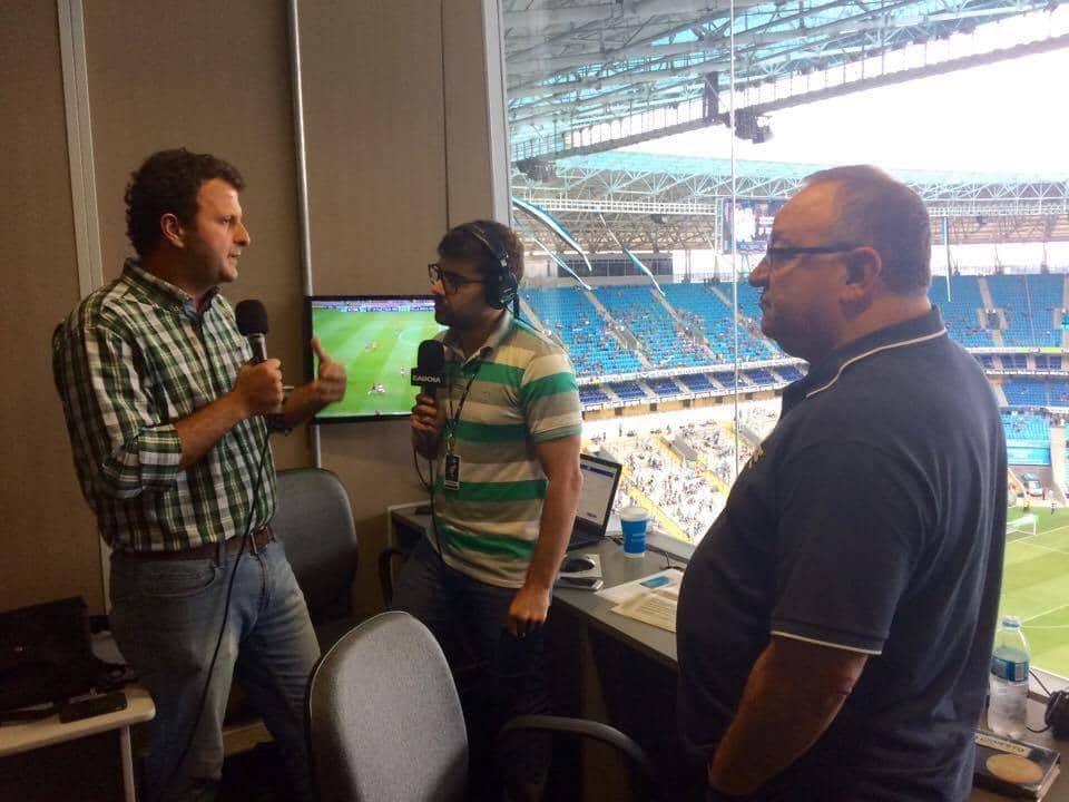 Promotor Márcio Bressani conversou com jornalistas antes do início do jogo